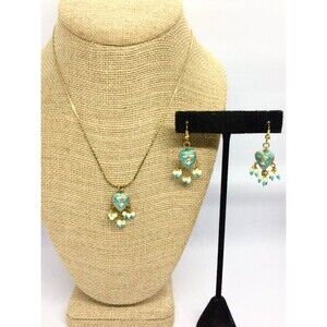 INDIAN NECKLACE SET Gold Tone Earrings Rajasthani Bollywood Boho Vintage